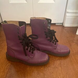 Vintage Dr. Martens Purple Boots with Black Accents